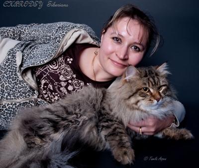 Natalia with Siberian Cat